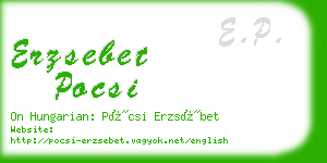 erzsebet pocsi business card